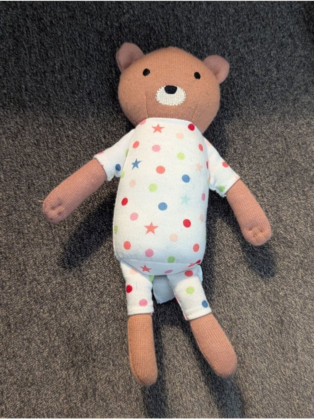 Pillowfort Plush Bear Toy With Polka Dot Pajamas 10" Polyester Fabric Kid-Friend